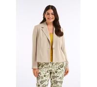 Kurzblazer SHEEGO "Kurzblazer", Damen, Gr. 52, beige, 100% Polyester, Blazer Kurzblazer (59691149-52) beige