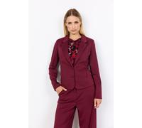 Kurzblazer SOYACONCEPT "SC-DANIELA 1", Damen, Gr. L, grün (dunkelrot), Web, Obermaterial: 73% Polyester, 24% Viskose, 3% Elasthan, unifarben, tailliert normal, tiefer V-Ausschnitt, Blazer Kurzblazer (