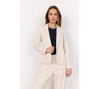 Kurzblazer SOYACONCEPT "SC-DANIELA 1", Damen, Gr. M, beige (cream), Web, Obermaterial: 73% Polyester, 24% Viskose, 3% Elasthan, unifarben, tailliert normal, tiefer V-Ausschnitt, Blazer Kurzblazer (891
