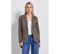 Kurzblazer STREET ONE, Damen, Gr. 34, braun (nomad braun meliert), Web, Obermaterial: 93% Baumwolle, 7% Elasthan; Futter: 100% Elasthan, unifarben, normal normal, V-Ausschnitt, abgesteppt, Blazer Kurz