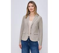 Kurzblazer STREET ONE, Damen, Gr. 34, light terra mocha, Stoff, 83% Polyester, 14% Viskose, 3% Elasthan; shadowed navy melange: 73% Polyester, 24% Viskose, 3% Elasthan, Jacquardmuster, regular fit nor