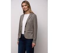 Kurzblazer STREET ONE, Damen, Gr. 36, grau (rustic braun), Web, 72% Polyester, 28% Baumwolle, gemustert, normal normal, V-Ausschnitt, abgesteppt, Blazer Kurzblazer, mit Reverskragen (61556322-36) rust