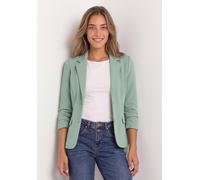Kurzblazer STREET ONE, Damen, Gr. 36, grün (eucalyptus grün), Stoff, 70% Polyester, 27% Viskose, 3% Elasthan, unifarben, normal normal, V-Ausschnitt, abgesteppt, Blazer Kurzblazer, mit Reverskragen (2