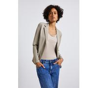 Kurzblazer STREET ONE, Damen, Gr. 36, grün (morning beige meliert), Stoff, Obermaterial: 72% Polyester, 25% Viskose, 3% Elasthan; Futter: 100% Polyester, unifarben, normal normal, V-Ausschnitt, abgest