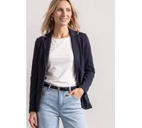 Kurzblazer STREET ONE, Damen, Gr. 36, schwarzest blau, Web, Obermaterial: 93% Baumwolle, 7% Elasthan. Futter: 100% Polyester, unifarben, regular fit normal, V-Ausschnitt, abgesteppt, Blazer Kurzblazer