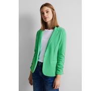 Kurzblazer STREET ONE, Damen, Gr. 38, grün (soft grass grün), Web, 50% Baumwolle, 50% Polyester, unifarben, gerade normal, V-Ausschnitt, normaler Saum, Blazer Kurzblazer, in Unifarbe (71202168-38) sof