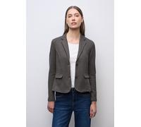 Kurzblazer STREET ONE, Damen, Gr. 42, rustic braun meliert, Web, Obermaterial: 50% Baumwolle, 50% Polyester; Futter: 100% Polyester, Jacquardmuster, unifarben, normal normal, V-Ausschnitt, abgesteppt,