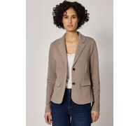 Kurzblazer STREET ONE, Damen, Gr. 44, light terra mocha, Web, 73% Baumwolle, 24% Polyester, 3% Elasthan, Strukturmuster, regular fit normal, V-Ausschnitt, normaler Saum, Blazer Kurzblazer (83232824-44