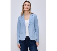 Kurzblazer STREET ONE, Damen, Gr. 44, original blau, Stoff, 83% Polyester, 14% Viskose, 3% Elasthan; shadowed navy melange: 73% Polyester, 24% Viskose, 3% Elasthan, Jacquardmuster, regular fit normal,