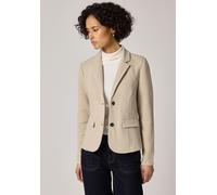 Kurzblazer STREET ONE, Damen, Gr. 46, cotton beige, Web, 73% Baumwolle, 24% Polyester, 3% Elasthan, Strukturmuster, regular fit normal, V-Ausschnitt, normaler Saum, Blazer Kurzblazer, mit Struktur-Mus