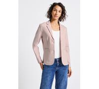 Kurzblazer STREET ONE, Damen, Gr. 46, grün (faded rose meliert), Stoff, Obermaterial: 72% Polyester, 25% Viskose, 3% Elasthan; Futter: 100% Polyester, unifarben, normal normal, V-Ausschnitt, abgestepp