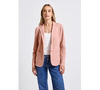 Kurzblazer STREET ONE, Damen, Gr. 46, grün (faded rose meliert), Web, Obermaterial: 93% Baumwolle, 7% Elasthan; Futter: 100% Elasthan, unifarben, normal normal, V-Ausschnitt, abgesteppt, Blazer Kurzbl