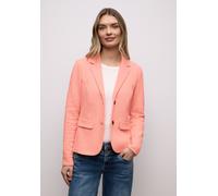 Kurzblazer STREET ONE, Damen, Gr. 46, light apricot, Web, 73% Baumwolle, 24% Polyester, 3% Elasthan, Strukturmuster, regular fit normal, V-Ausschnitt, normaler Saum, Blazer Kurzblazer, mit Struktur-Mu