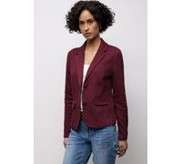 Kurzblazer STREET ONE, Damen, Gr. 46, truffle rot, Web, 73% Baumwolle, 24% Polyester, 3% Elasthan, Strukturmuster, regular fit normal, V-Ausschnitt, normaler Saum, Blazer Kurzblazer, mit Struktur-Must