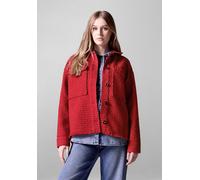 Kurzblazer STREET ONE STUDIO, Damen, Gr. 44, rot (urban rot), Stoff, 100% Polyester, unifarben, normal normal, V-Ausschnitt, Bündchen, Blazer Kurzblazer, mit Brusttaschen (40211869-44) urban rot