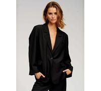 Kurzblazer TEESHOPPEN "TEESHOPPEN Blazers Oversized", Damen, Gr. L, schwarz, Obermaterial: 94% Polyester, 6% Elasthan, Blazer Kurzblazer (63837944-L) schwarz