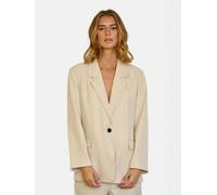 Kurzblazer TEESHOPPEN "TEESHOPPEN Blazers Oversized", Damen, Gr. S, beige, Obermaterial: 94% Polyester, 6% Elasthan, Blazer Kurzblazer (43396227-S) beige
