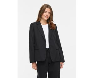 Kurzblazer VILA "VIBELLA L/S BLAZER - NOOS", Damen, Gr. 42, schwarz beauty, Web, Obermaterial: 81% Polyester, 17% Viskose, 2% Elasthan, unifarben, normal, V-Ausschnitt, Blazer Kurzblazer, Materialmix