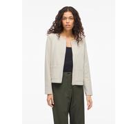 Kurzblazer VILA "VIGARDEN L/S SHORT CARDIGAN - NOOS", Damen, Gr. XS, birch, Web, Obermaterial: 70% Baumwolle, 25% Polyester, 5% Elasthan, unifarben, regular fit kurz, Rundhals, Blazer Kurzblazer (5223