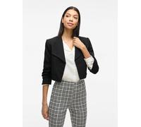 Kurzblazer VILA "VIHER BIN CROPPED BLAZER - NOOS", Damen, Gr. 44, schwarz, Web, Obermaterial: 92% Polyester, 8% Elasthan, unifarben, loose fit kurz, Blazer Kurzblazer, Materialmix, loose fit (82573503