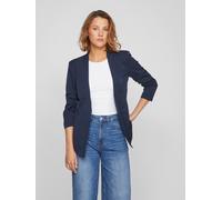 Kurzblazer VILA "VIHER NEW 3/4 BLAZER -NOOS", Damen, Gr. XL, blau (navy blazer), Web, Obermaterial: 63% Polyester, 33% Viskose, 4% Elasthan, unifarben, regular fit hüftlang, Blazer Kurzblazer (5856865