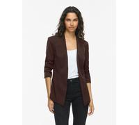 Kurzblazer VILA "VIHER NEW 3/4 BLAZER -NOOS", Damen, Gr. XS, braun (coffee bean), Web, Obermaterial: 63% Polyester, 33% Viskose, 4% Elasthan, unifarben, regular fit hüftlang, Blazer Kurzblazer, Materi
