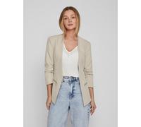 Kurzblazer VILA "VIJOY 3/4 BLAZER - NOOS", Damen, Gr. 38, cement, Web, Obermaterial: 95% Polyester, 5% Elasthan, unifarben, regular fit normal, Blazer Kurzblazer (40406208-38) cement