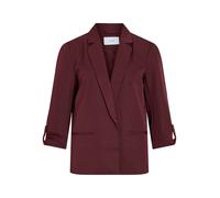 Kurzblazer VILA "VINICE 3/4 LOOSE BLAZER - NOOS", Damen, Gr. 40, port royale, Web, Obermaterial: 92% Polyester, 8% Elasthan, unifarben, normal, tiefer V-Ausschnitt, Aufschlag, Blazer Kurzblazer, Mater