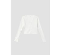 Kurze Ajour-Strickjacke mit Zierknopfleiste 170/176 creme|weiß 2169178.0210.170_176