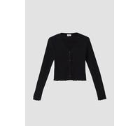 Kurze Ajour-Strickjacke mit Zierknopfleiste 170/176 schwarz 2169178.9999.170_176