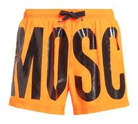 Kurze Badeshorts mit leuchtend orangefarbenem Logo der Marke Moschino L