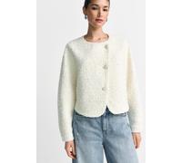 Kurze Bouclé-Jacke in Cremeweiß 36 pearl white