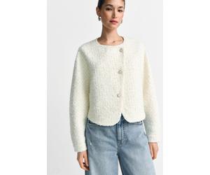 Kurze Bouclé-Jacke in Cremeweiß 40 pearl white