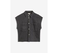 Kurze Boxy-Jeansbluse 50