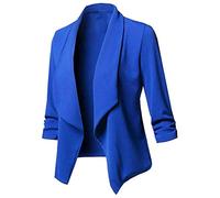 Kurze Damen Blazer Sportlich Elegant Business Blazer Slim Fit Revers Outfit Leicht Geschäft Büro Short Bolero Jacke Outwear Festlich Modern Freizeit Oberteil Sakko