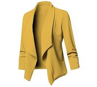 Kurze Damen Blazer Sportlich Elegant Business Blazer Slim Fit Revers Outfit Leicht Geschäft Büro Short Bolero Jacke Outwear Festlich Modern Freizeit Oberteil Sakko