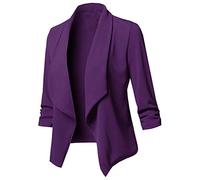 Kurze Damen Blazer Sportlich Elegant Business Blazer Slim Fit Revers Outfit Leicht Geschäft Büro Short Bolero Jacke Outwear Festlich Modern Freizeit Oberteil Sakko