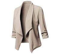 Kurze Damen Blazer Sportlich Elegant Business Blazer Slim Fit Revers Outfit Leicht Geschäft Büro Short Bolero Jacke Outwear Festlich Modern Freizeit Oberteil Sakko