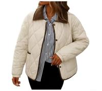 Kurze Damen Wattierte Jacke Warm Gefüttert Einfarbig Bequeme Passform für Urlaub und Alltag Leicht Elastisch Steppmantel Steppjacke Kurz Leichte Winterjacke Warm(XL White)