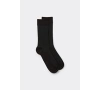 Kurze Gerippte Socken Aus Soft Cotton Schwarz 40-41