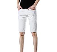 Kurze Herren Arbeitsshorts Denim Shorts Koreanische Version Der Mittlere Hose Fünf-Punkte-Hose Anzug Cargohose Taschenhose Herren-Cargohosen Arbeitshose Kurz Men S Hosen Männer Mode Für Cargo Weiß 29