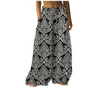Kurze Hose Damen, Damenhose Mit Gummizug, Leichte Palazzo Hose Sommer High Waist Weite Hosen Luftige Sommerhosen Wide Leg Strandhose Freizeithose, Black Friday Angebote