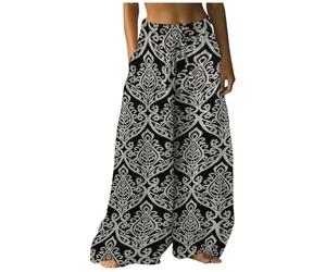 Kurze Hose Damen, Damenhose Mit Gummizug, Leichte Palazzo Hose Sommer High Waist Weite Hosen Luftige Sommerhosen Wide Leg Strandhose Freizeithose, Black Friday Angebote