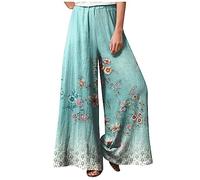 Kurze Hose Damen Elegant Lang Regenhose Mit Blumen Fahrradhose Hohe Taille Stoffhose Casual Einfarbig Freizeithose Baumwolle Leinen Freizeithose Lässig Sporthose Frauen,Light Blue,4XL