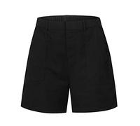 Kurze Hose Damen High Waist Einfarbiges Chino Shorts Mit Taschen Regular Fit Skinny Shorts Stretch Laufshorts Bermuda Shorts Basic Freizeit Shorts Elastische Taille Sommer Shorts
