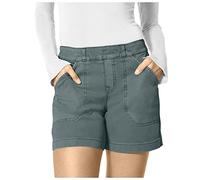 Kurze Hose Damen High Waist Einfarbiges Kurze Jogginghose Mit Taschen Regular Fit Skinny Shorts Stretch Laufshorts Bermuda Shorts Basic Freizeit Shorts Elastische Taille Sommer Shorts