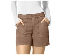 Kurze Hose Damen High Waist Einfarbiges Kurze Jogginghose Mit Taschen Regular Fit Skinny Shorts Stretch Laufshorts Bermuda Shorts Basic Freizeit Shorts Elastische Taille Sommer Shorts