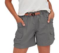 Kurze Hose Damen, Shorts Damen Sommer High Waist Kurze Cargohose mit Gürtel Einfarbig Baggy Bermuda Hotpants Multiple Taschen Cargo Shorts Frauen Casual Lose Freizeitshorts Strandshorts