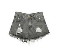 Kurze Hosen Damen Sommer Jeans Übergroße Quaste Elastische High Waist Jeans Shorts Mit Fransen Vintage Denim Biker Jeansshorts