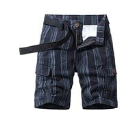 Kurze Hosen Herren Cargo Arbeitskleidung Gestreifte Shorts Für Männer Fünf-Punkte-Freizeitshorts Baumwolle Hose Jogginghose Kurz Cargohose Cargohosen Sommer Bermuda Große Größen Bermudas Schwarz 28
